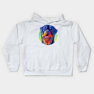 Colorful Rottweiler Dog Kids Hoodie